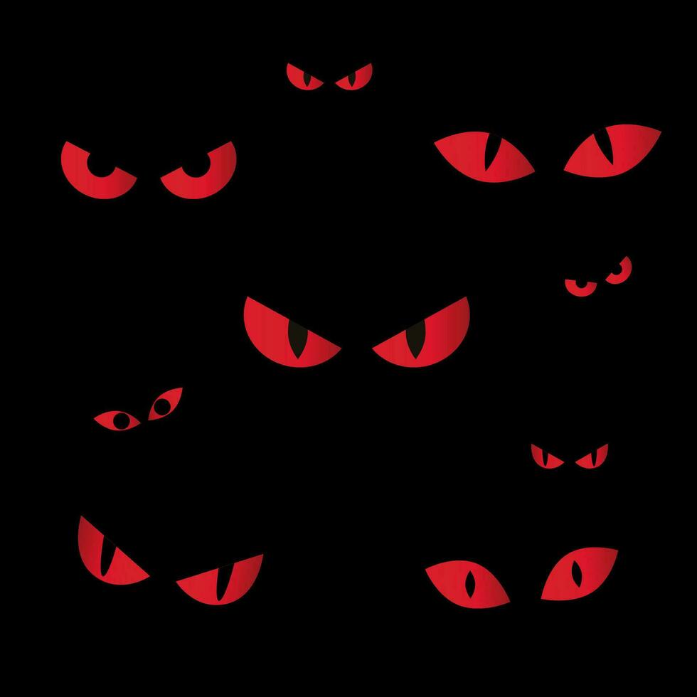effrayant effrayant yeux dans le sombre, monstre yeux Halloween vecteur