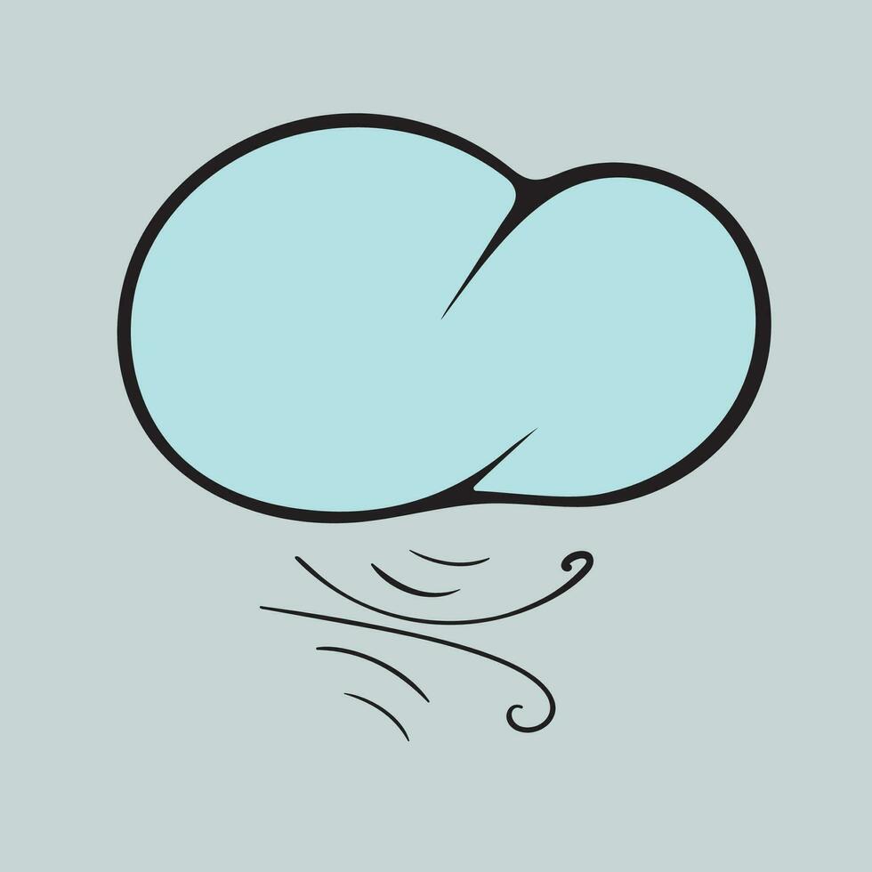 graphique vecteur illustration de une nuage avec vent sur une gris Contexte. c'est venteux.