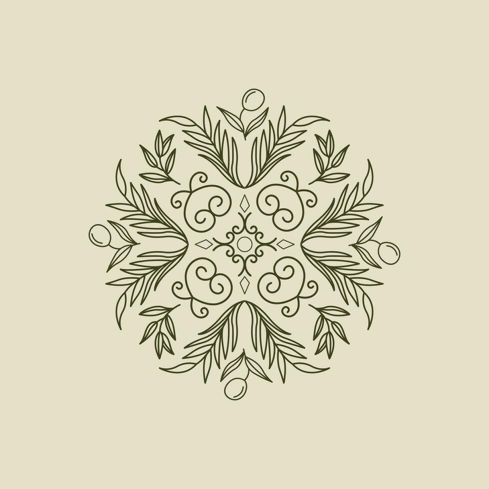 oganique nourriture vecteur emblème. olive branches et feuilles logo icône conception.