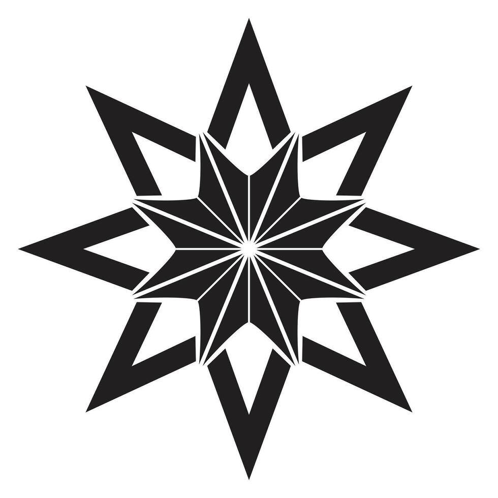 abstrait géométrique étoile vecteur icône conception. flocon de neige plat icône.