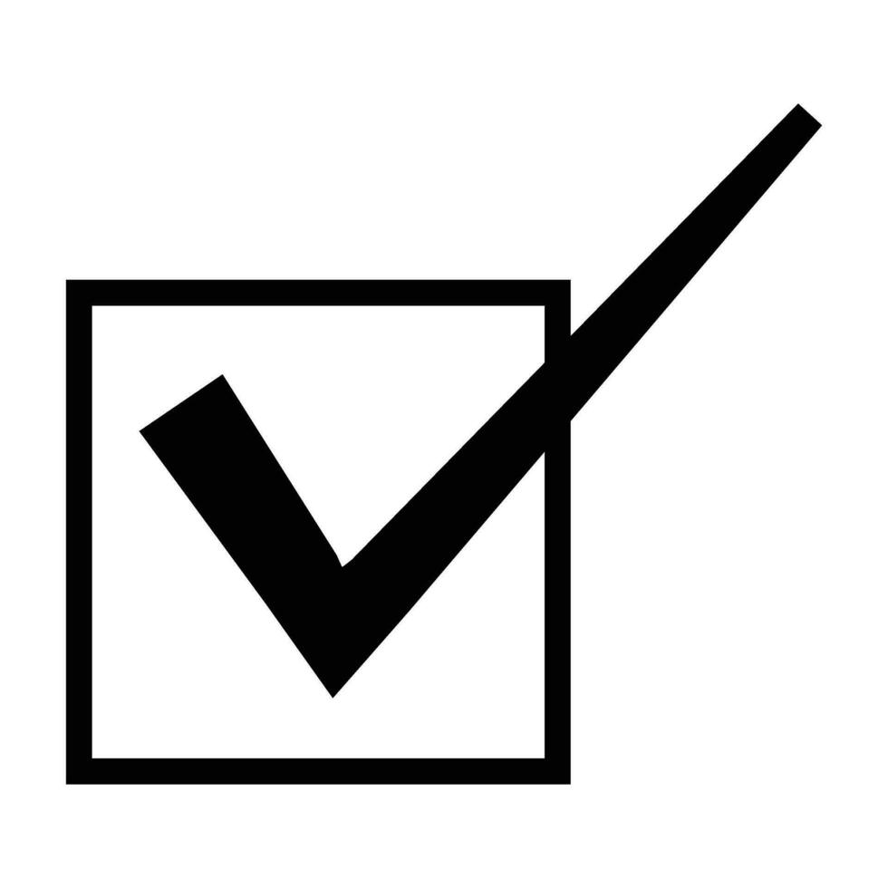 vérifier liste icône ou cocher marque à choisir correct avec boîte ligne noir concept vecteur