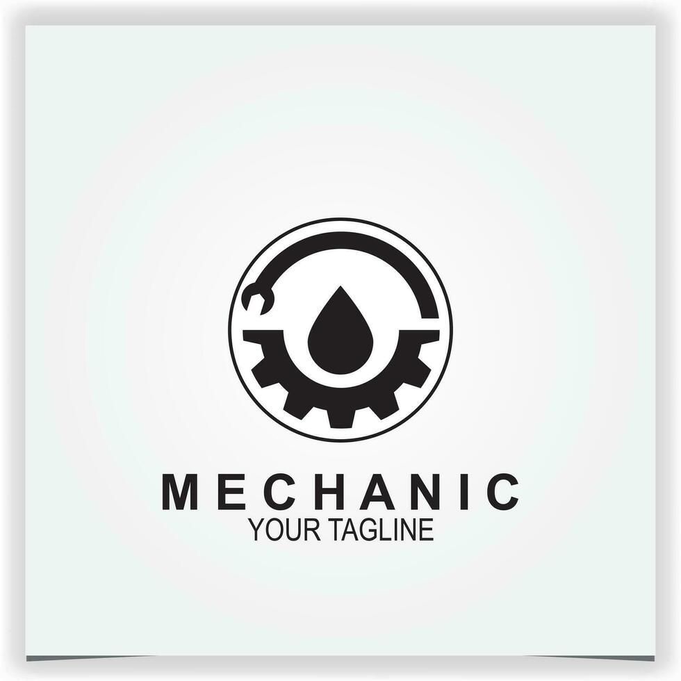 équipement pétrole et clé mécanicien logo prime élégant modèle vecteur eps dix