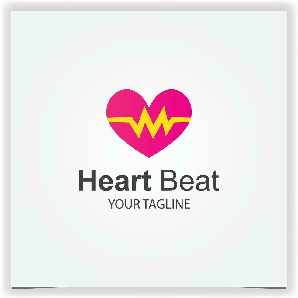 battement de coeur, impulsion, cardio, médical, soins de santé logo prime élégant modèle vecteur eps dix