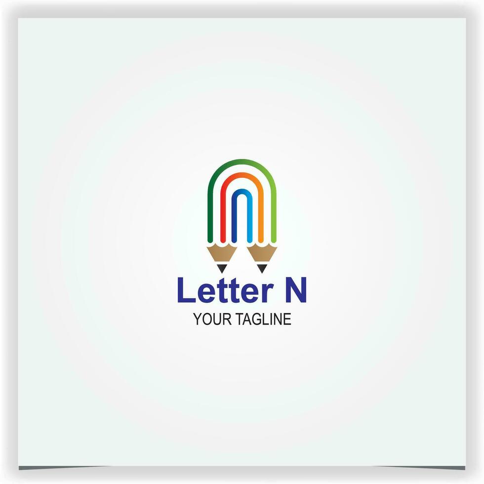 lettre une n crayon logo Créatif prime élégant modèle vecteur eps dix