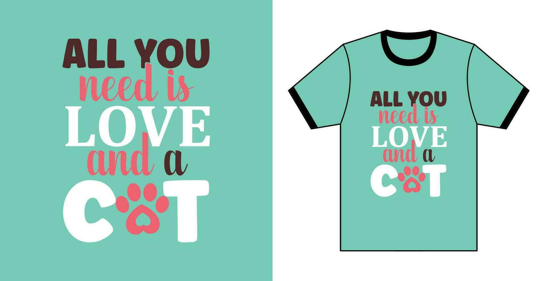 T-shirt conception chat les amoureux caractères vecteur