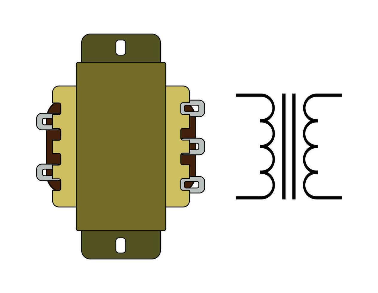électrique transformateur et symbole vecteur