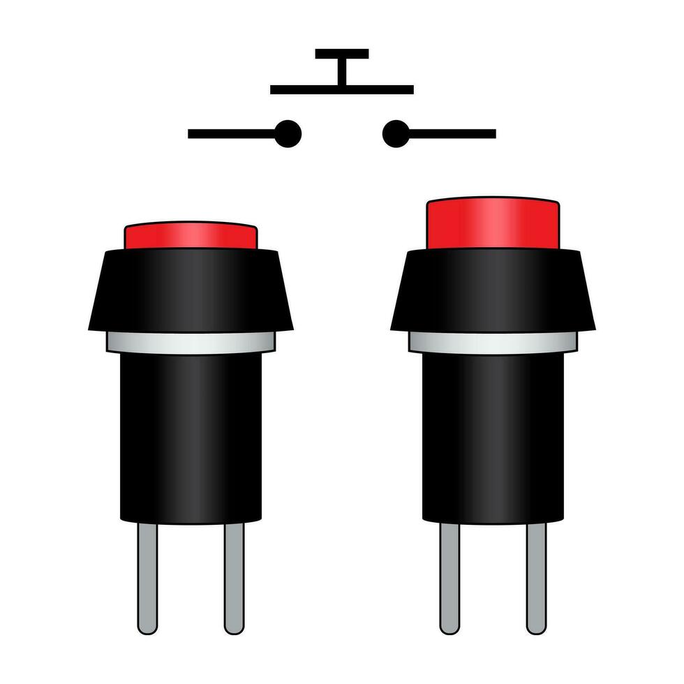 pousser bouton et symbole. électrique changer. vecteur