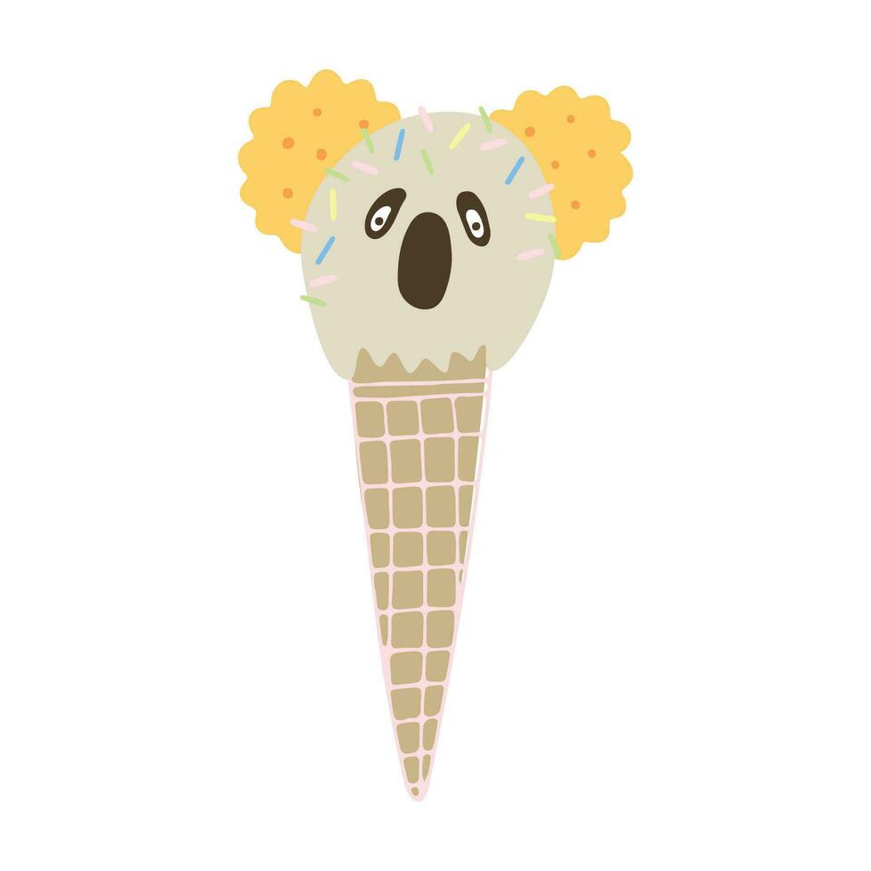 vecteur des illustrations de mignonne animaux la glace crème koala.