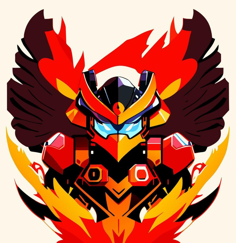 garuda robot dessin animé vecteur