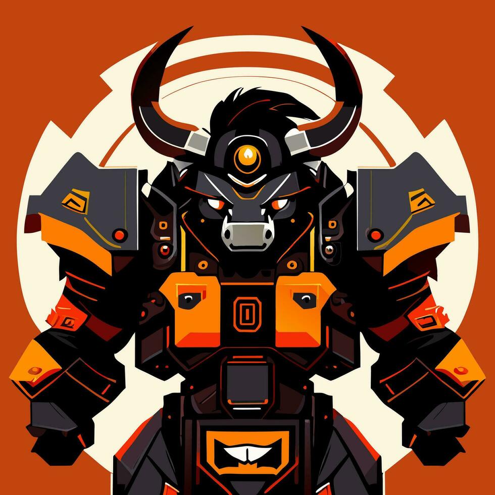 vecteur illustration de bison robot