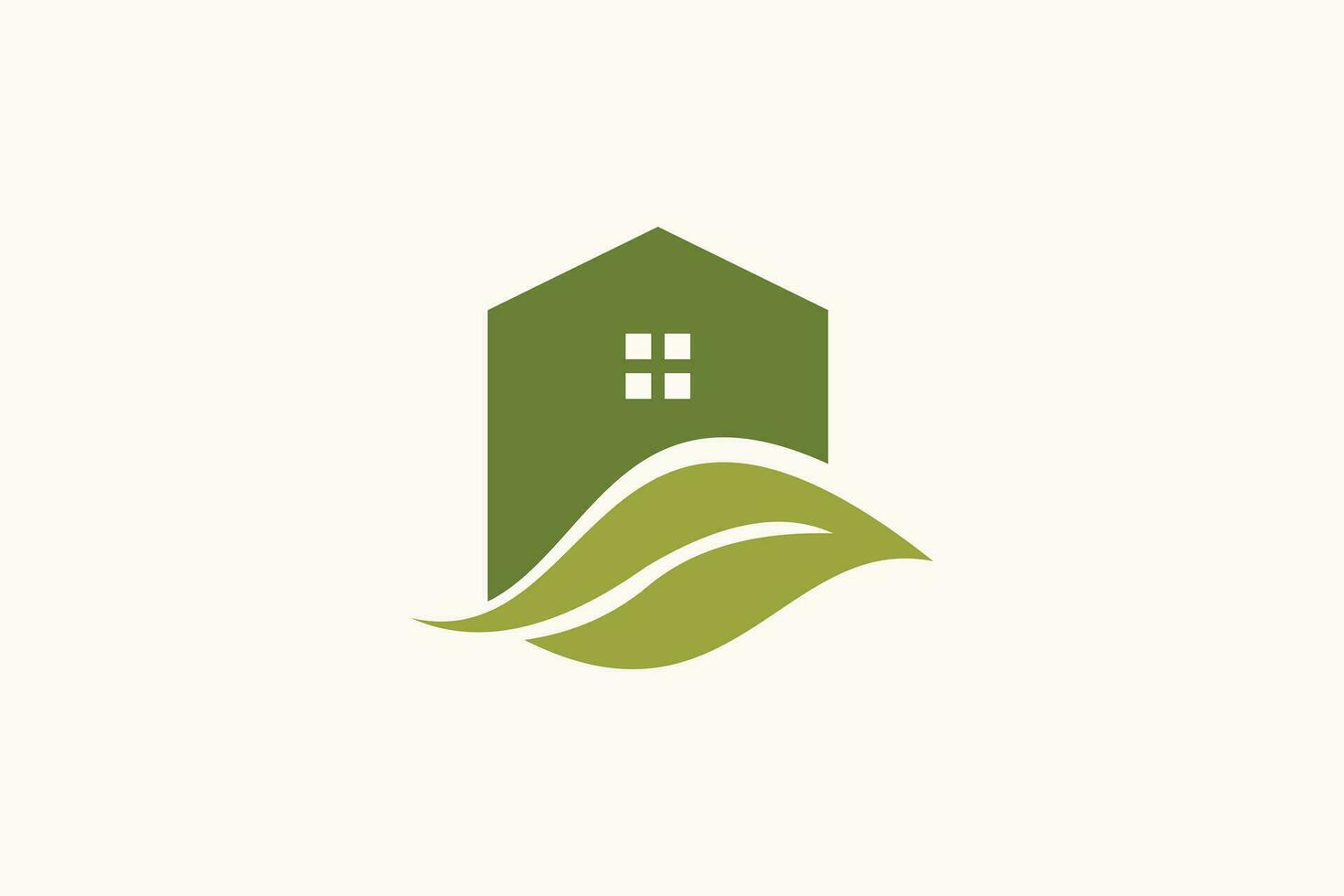 vert maison logo conception vecteur icône avec moderne Créatif idée