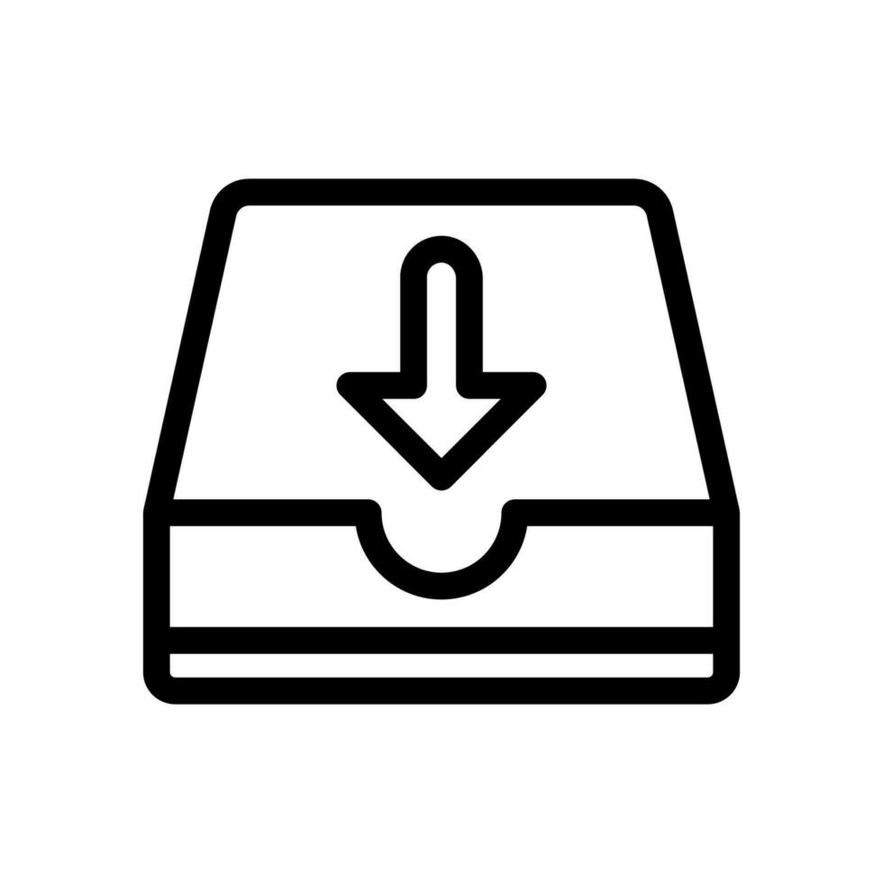 boîte de réception isolé signe symbole icône adapté pour afficher, site Internet, logo et designer. haute qualité noir style vecteur icône. icône conception