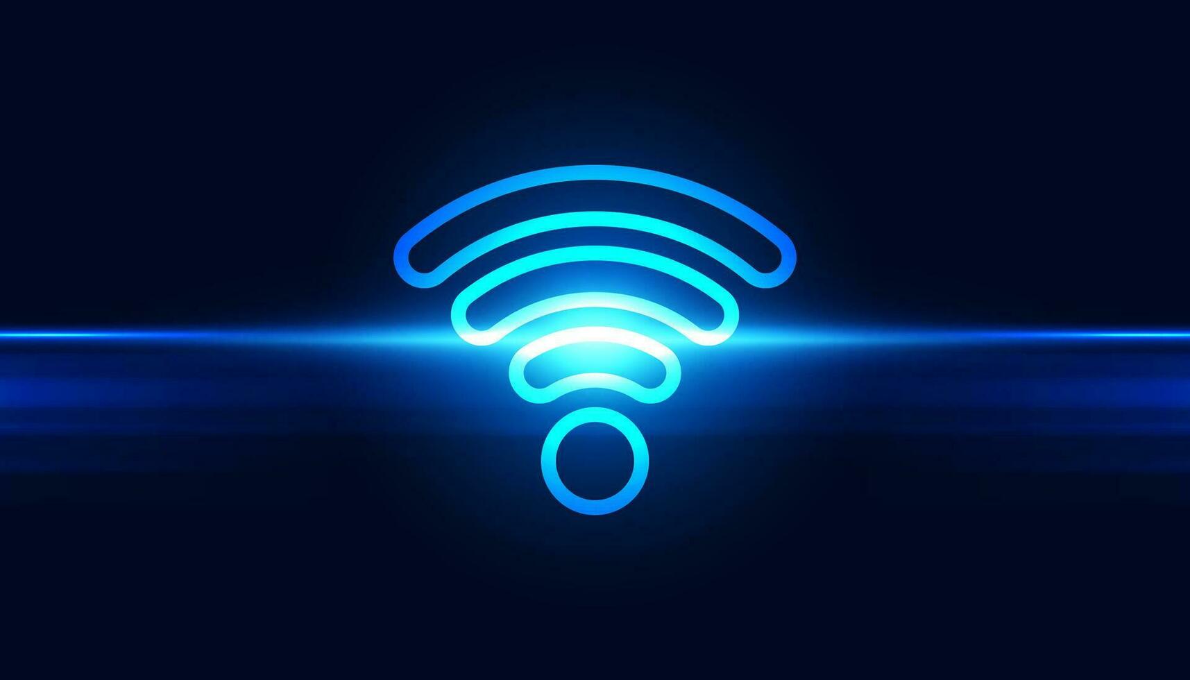 abstrait Wifi lien concept lien réseau gens la communication sur une bleu arrière-plan, futuriste, moderne vecteur