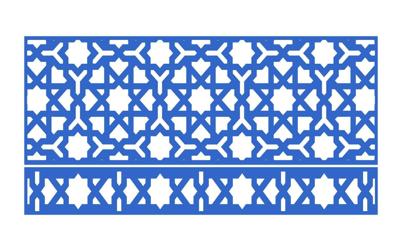 décoratif bleu motifs, islamique, floral et géométrique modèle pour cnc laser Coupe vecteur