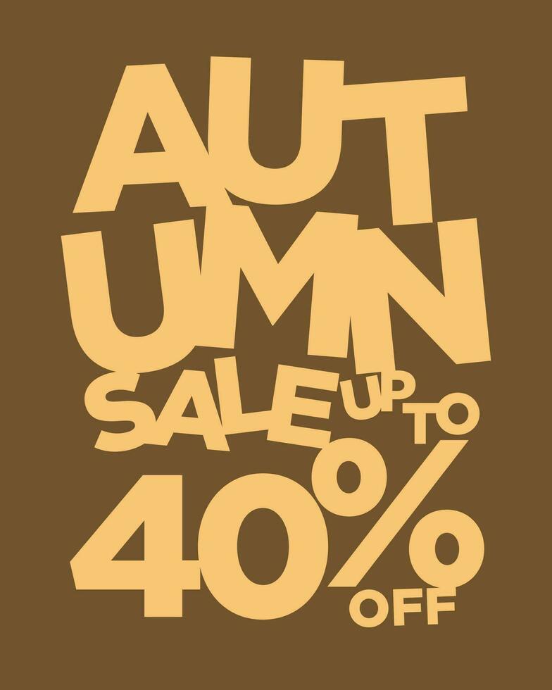 l'automne vente en haut à 40 pour cent de typographie vecteur