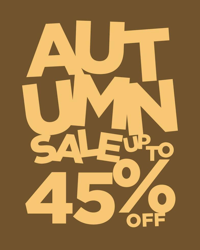 l'automne vente en haut à 45 pour cent de typographie vecteur