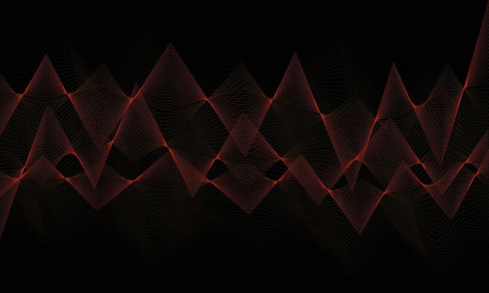 abstrait rouge zigzag sur noir Couleur Contexte. vecteur