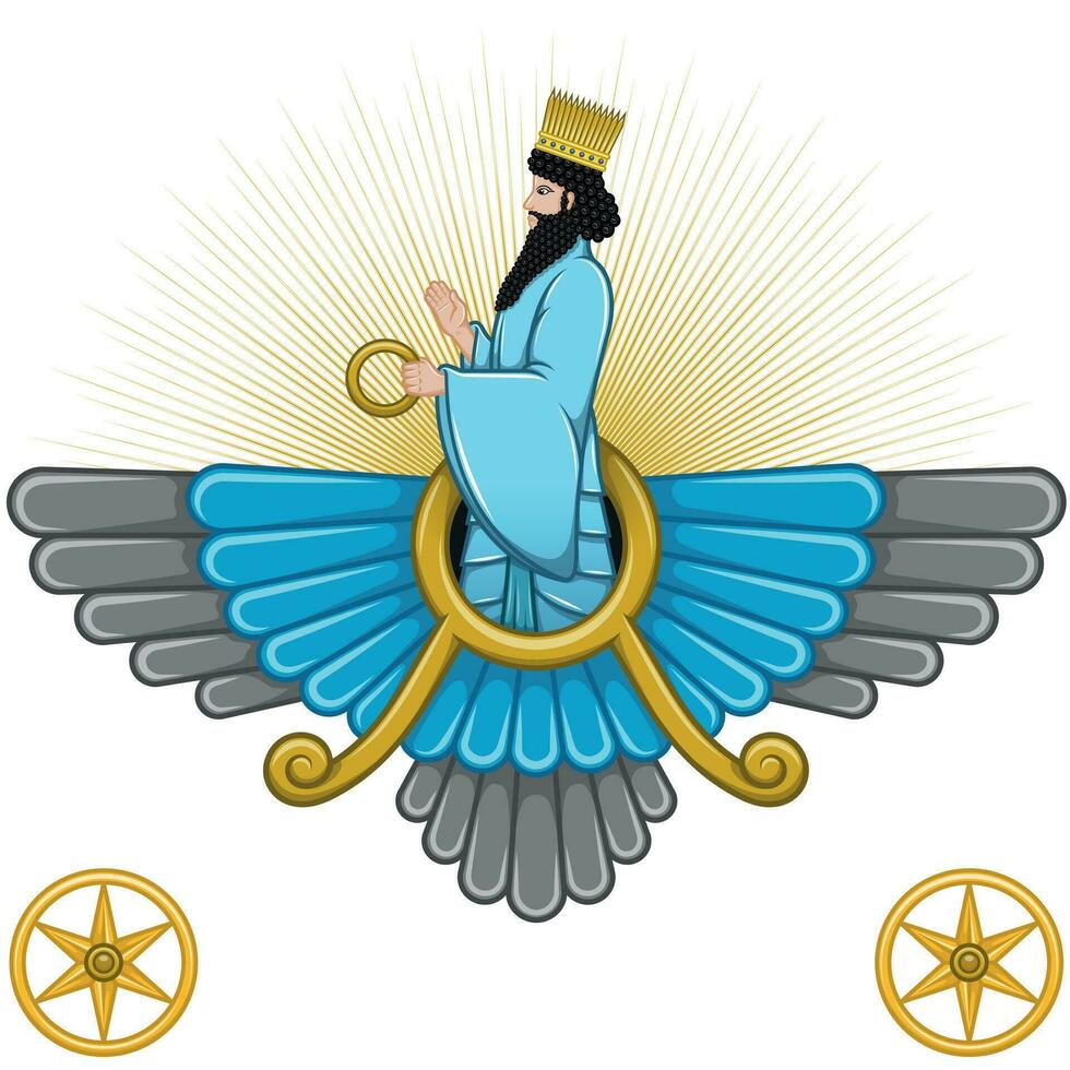 conception de symbole zoroastrien vecteur