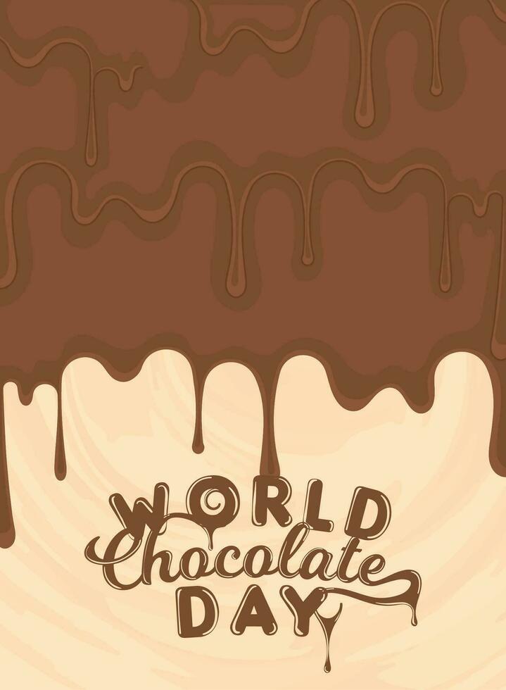 content monde Chocolat journée caractères verticale affiche vecteur