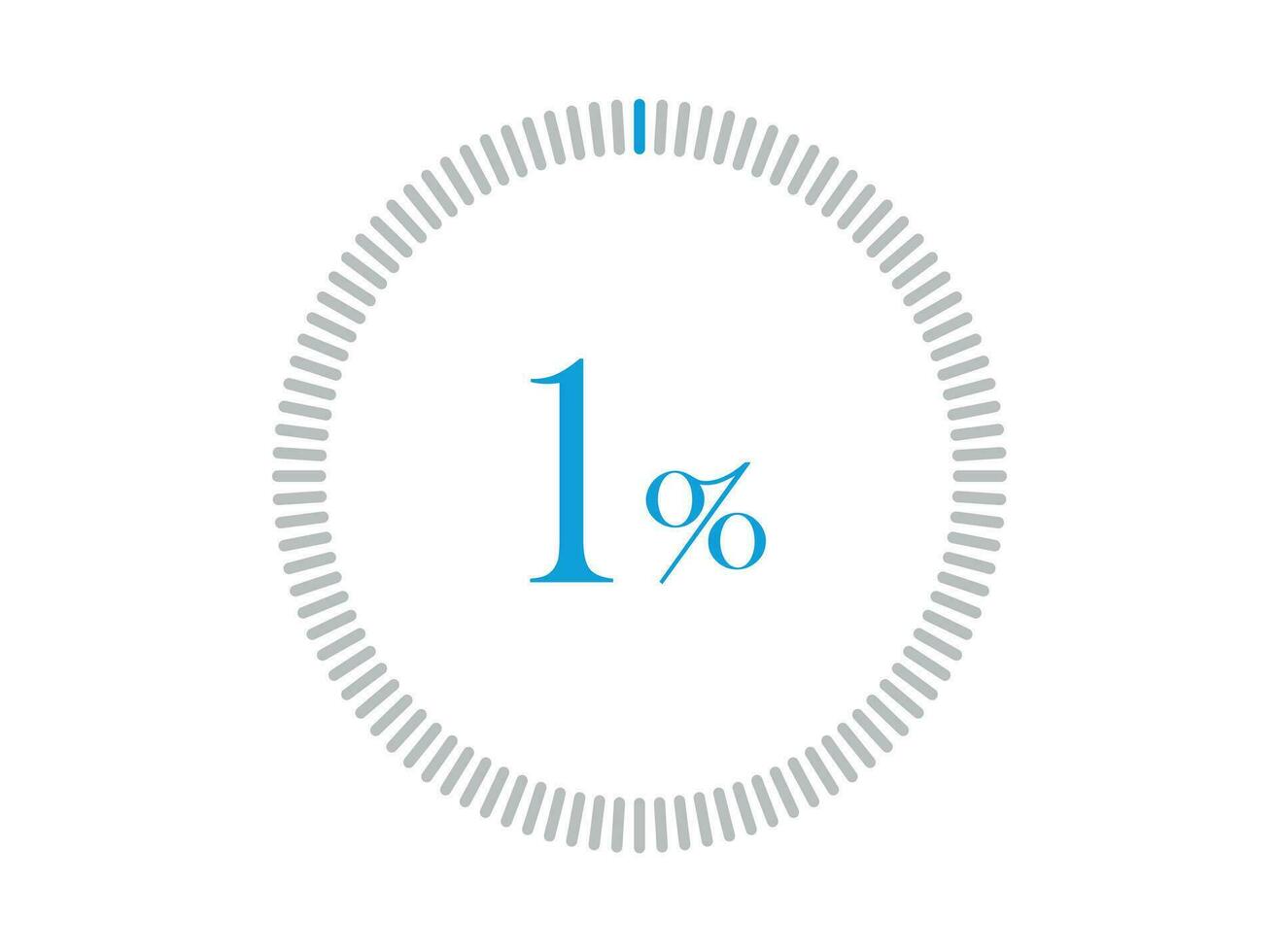 1 pour cent chargement. 1 pour cent cercle diagrammes infographie vecteur, 1 pourcentage prêt à utilisation pour la toile conception. vecteur