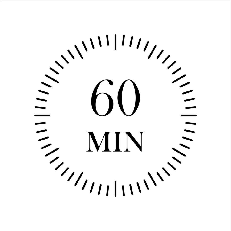 60 minutes minuteries horloges, minuteur 60 min icône. vecteur