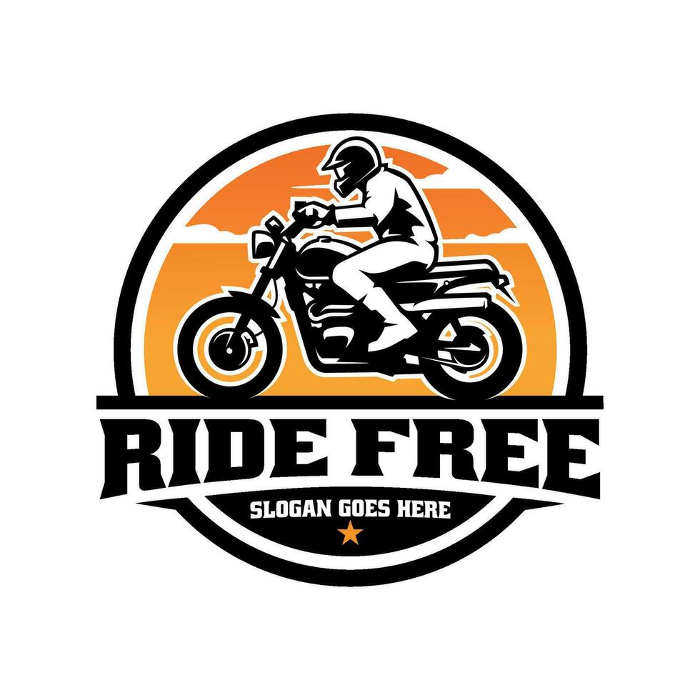 motard équitation aventure moto illustration logo vecteur