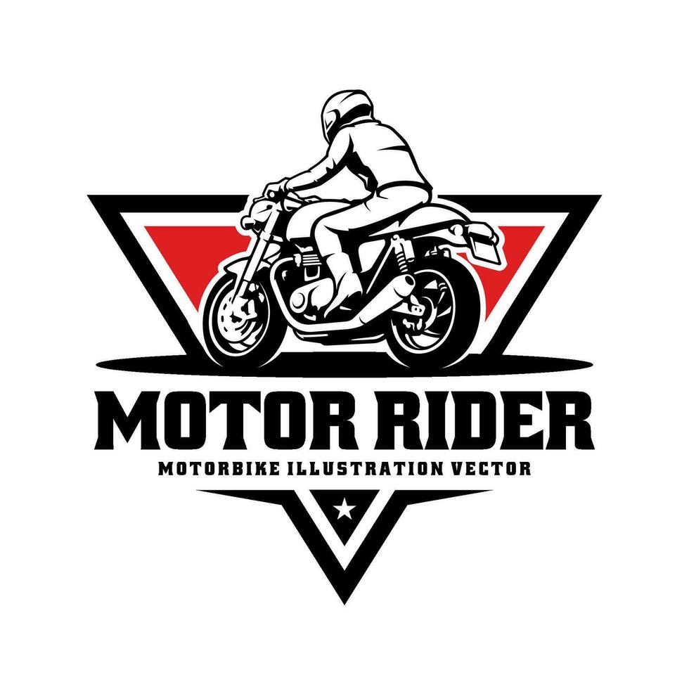 motard équitation moto illustration logo vecteur isolé