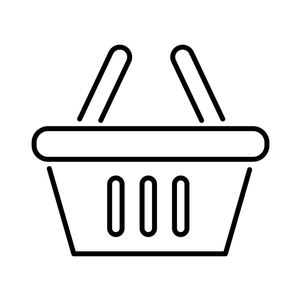 icône de style de ligne de panier d'achat vecteur