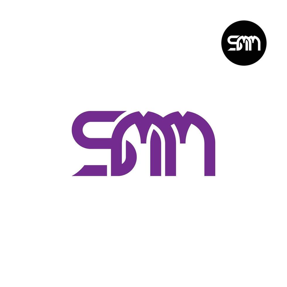 lettre smm monogramme logo conception vecteur