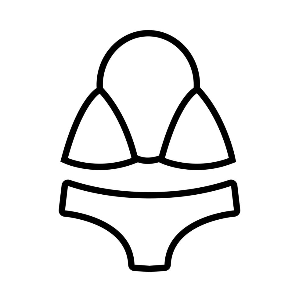 icône de style de ligne de maillot de bain féminin vecteur