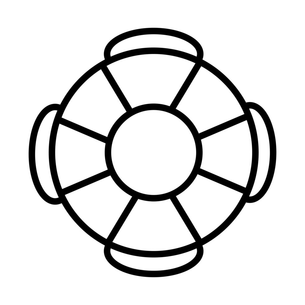 icône de style de ligne de sauveteur de flotteur vecteur