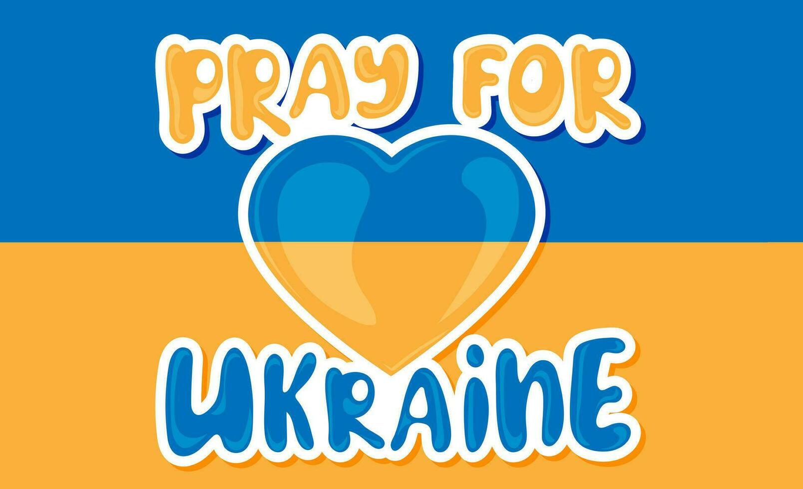 prier pour Ukraine autocollant sur Contexte de ukrainien drapeau vecteur