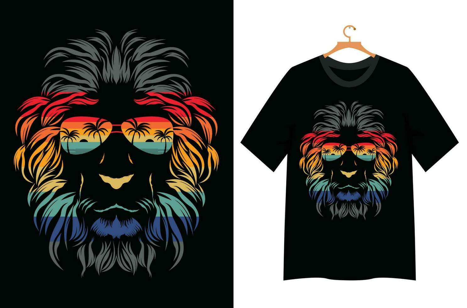 Lion visage t chemise conception vecteur