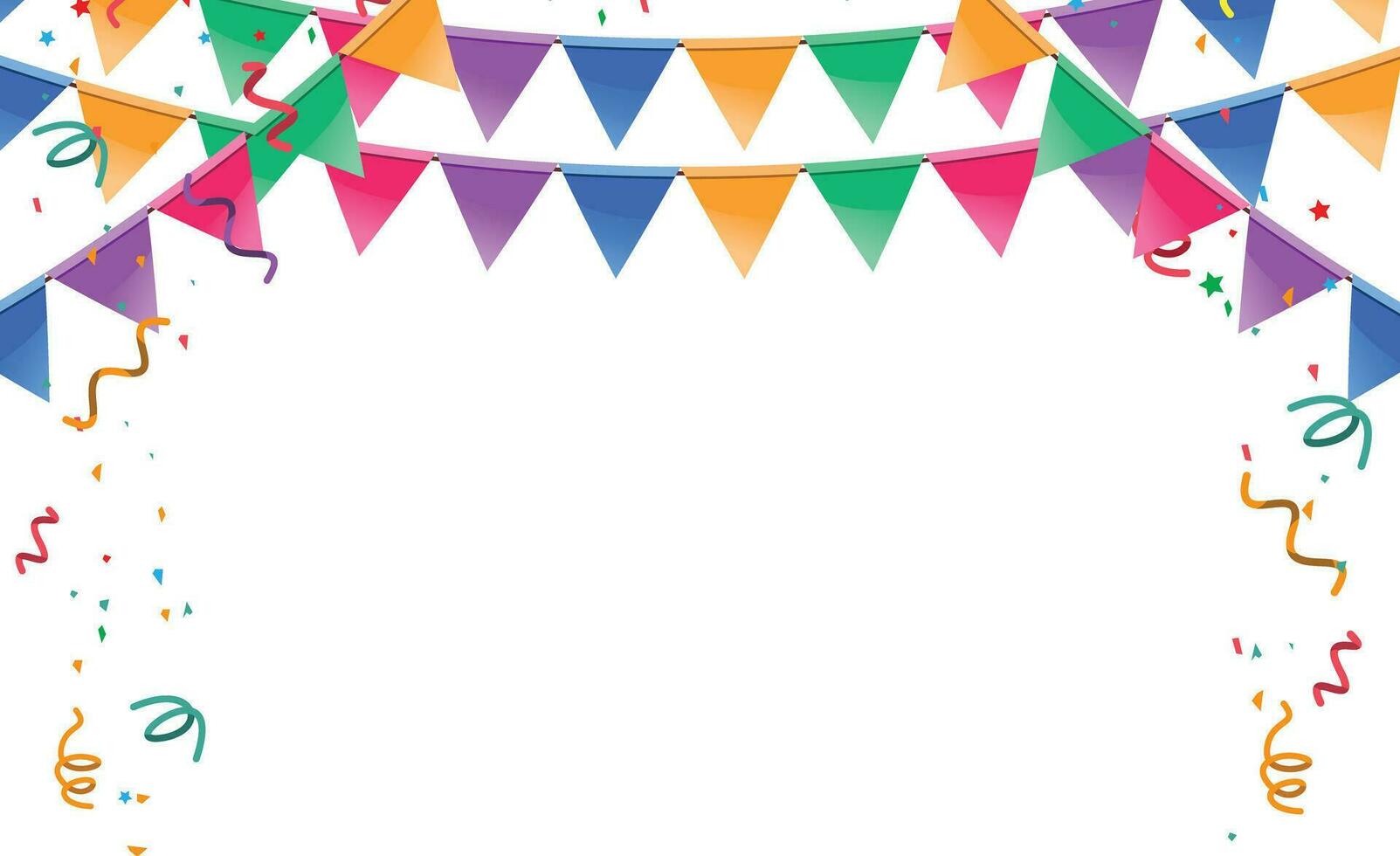 coloré content anniversaire frontière Cadre avec confettis vecteur