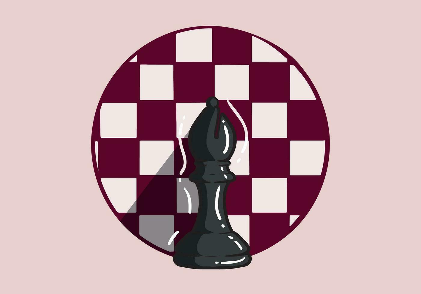 main tiré noir évêque échecs pièces isolé sur Contexte. échecs logo pour la toile placer, app et impression présentation. Créatif art concept vecteur