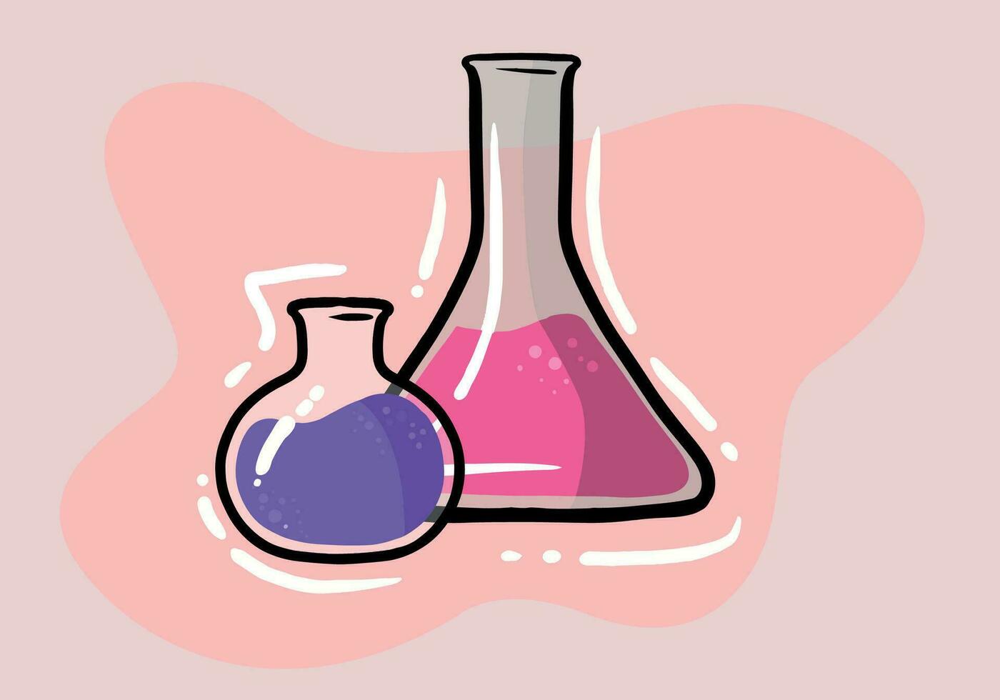 tester tubes coloré vecteur icône. chimie laboratoire ballon, science symbole.