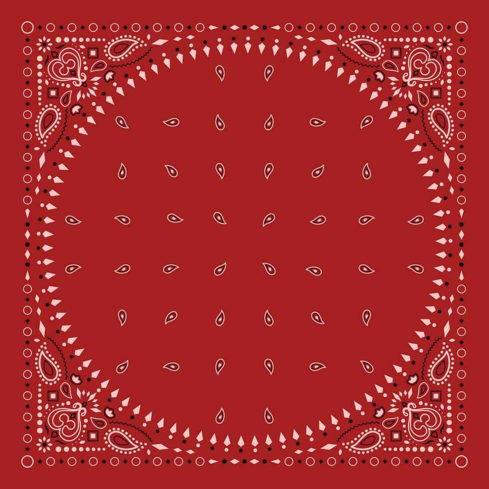 simplement bandana décoré avec blanc noir géométrique ornement lignes cette pouvez être appliqué à tissus de divers couleurs vecteur