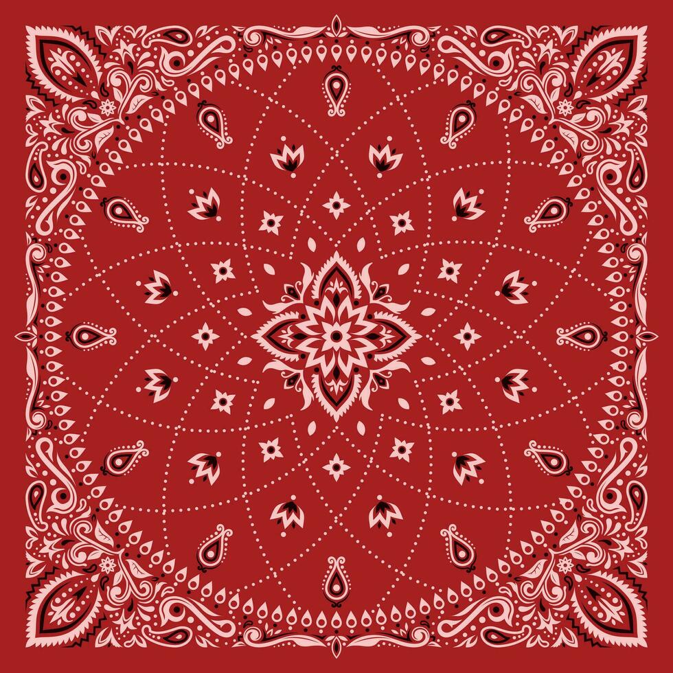 simplement bandana décoré avec blanc noir géométrique ornement lignes cette pouvez être appliqué à tissus de divers couleurs vecteur