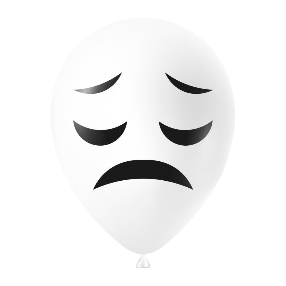 Halloween blanc ballon illustration avec effrayant et marrant visage vecteur