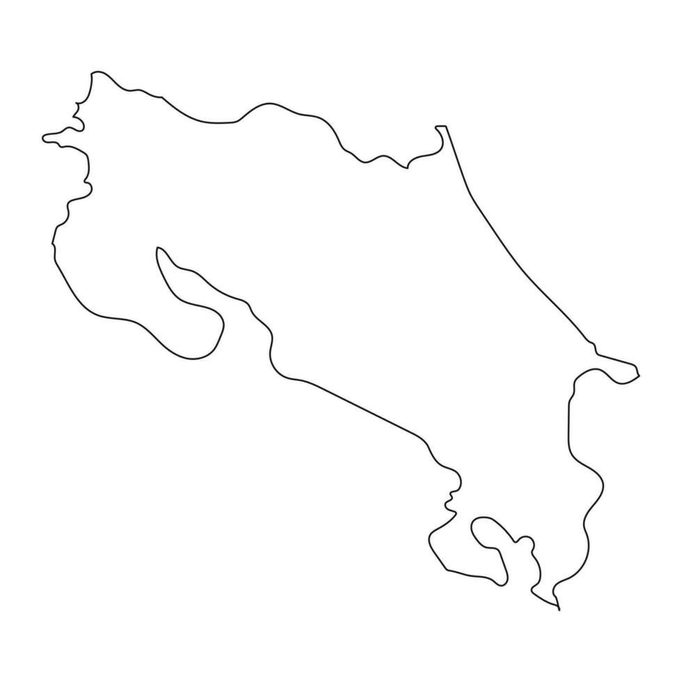 Carte du Costa Rica très détaillée avec des frontières isolées sur fond vecteur