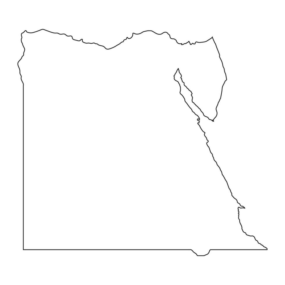 Carte de l'Egypte très détaillée avec des frontières isolées sur fond vecteur