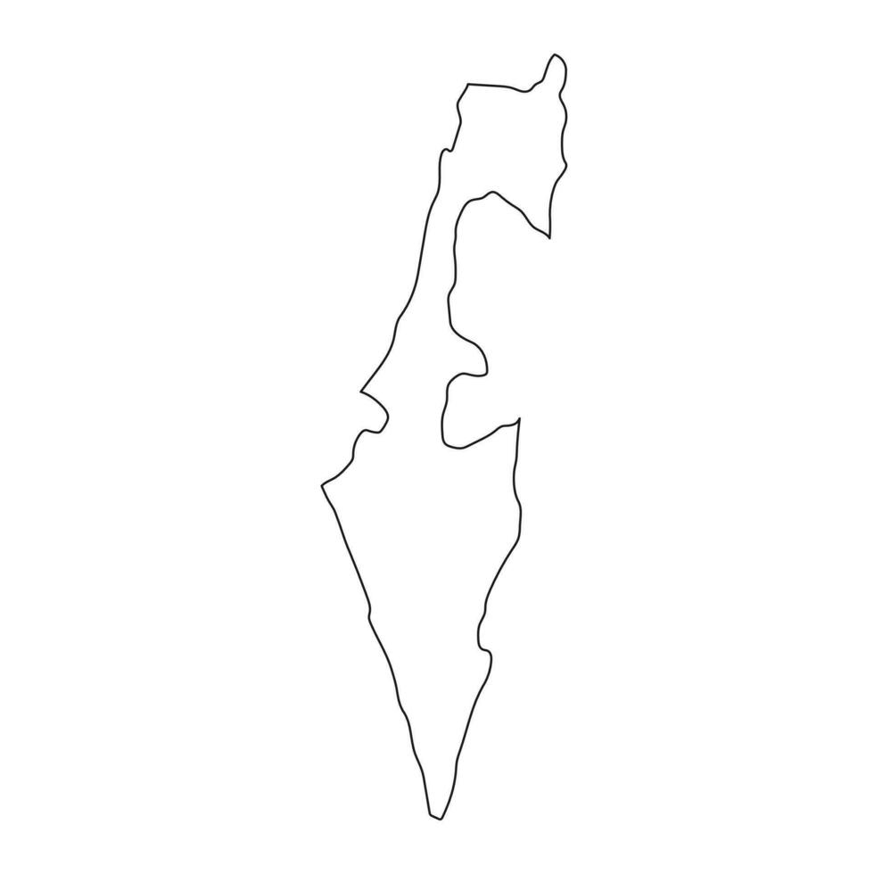 Carte d'Israël très détaillée avec des frontières isolées sur fond vecteur