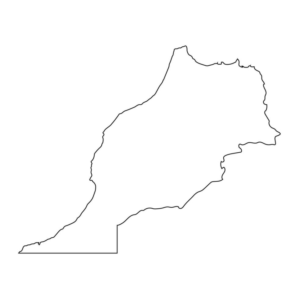 Carte du Maroc très détaillée avec des frontières isolées sur fond vecteur