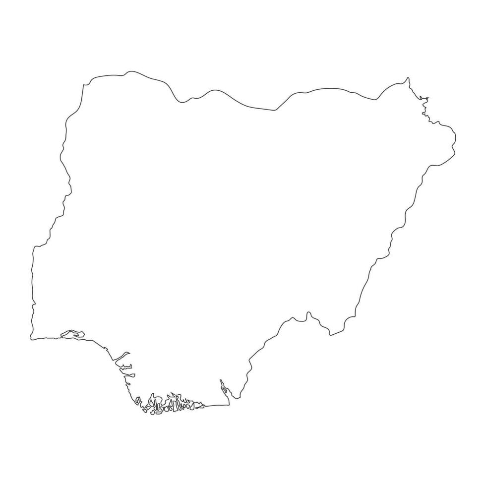 carte très détaillée du nigeria avec des frontières isolées sur fond vecteur