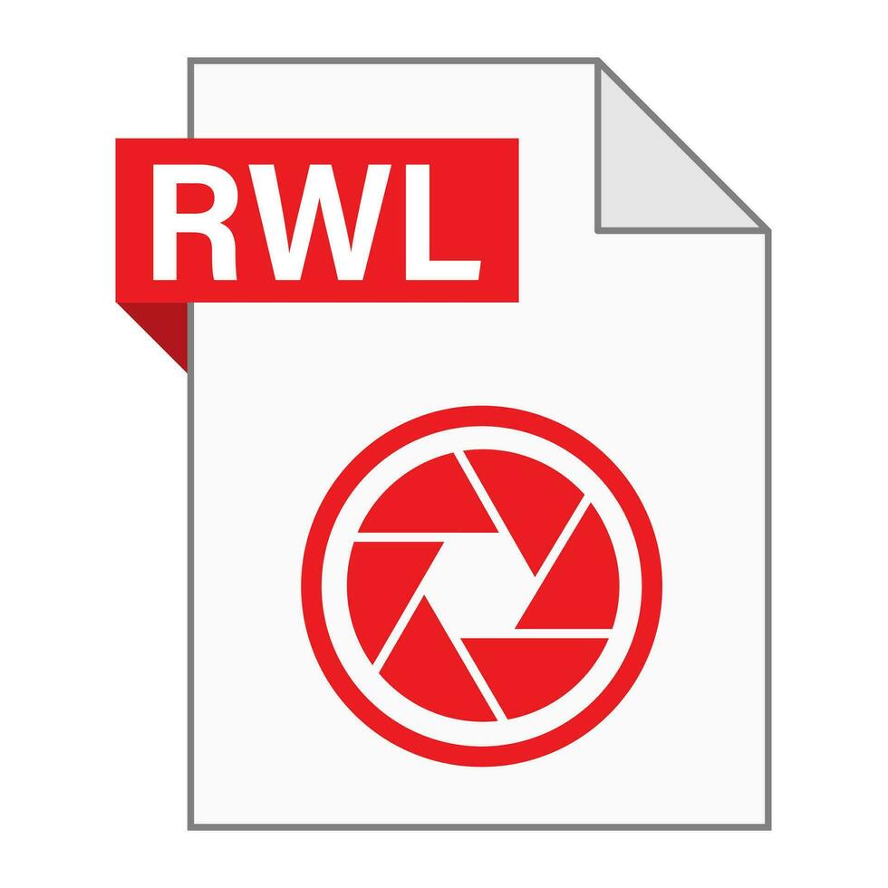 design plat moderne de l'icône de fichier rwl pour le web vecteur