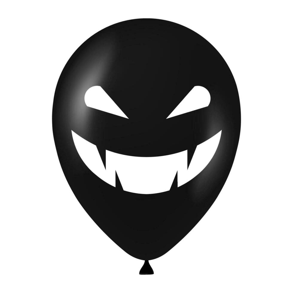 Halloween noir ballon illustration avec effrayant et marrant visage vecteur