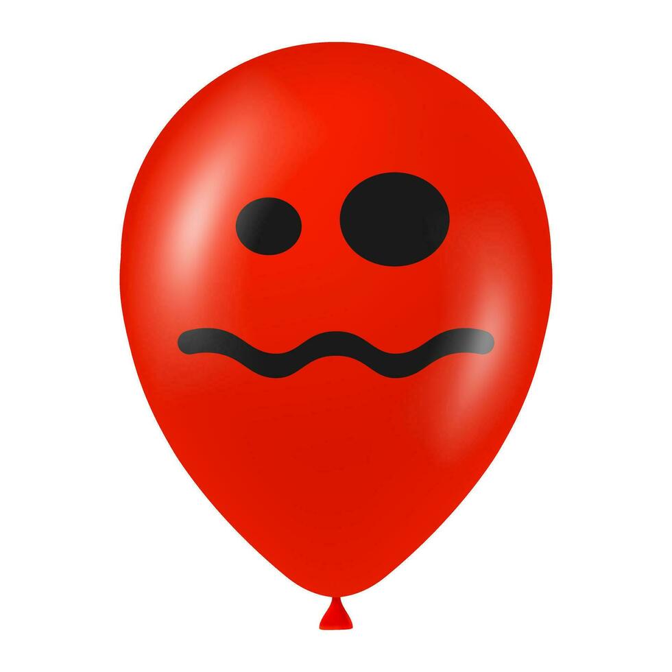 Halloween rouge ballon illustration avec effrayant et marrant visage vecteur