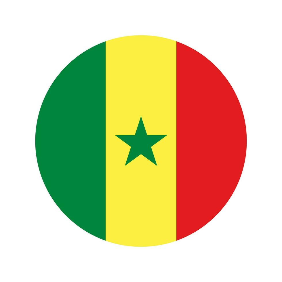 drapeau du sénégal illustration simple pour le jour de l'indépendance ou l'élection vecteur