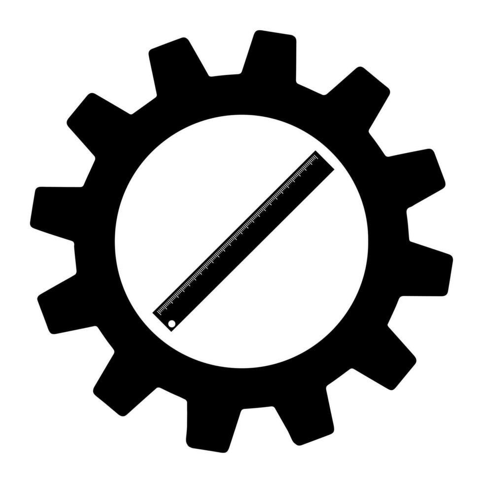 Facile règle outil dans équipement plat icône illustration vecteur