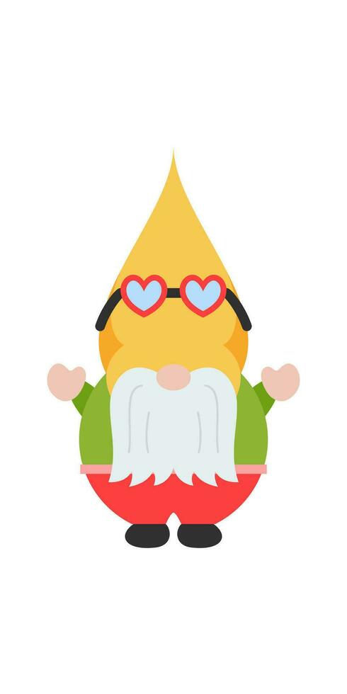 mignonne été gnomes. Bonjour été plage fête avec mignonne gnomes isolé sur blanche. surfant gnome personnage, dessin animé illustration. vecteur